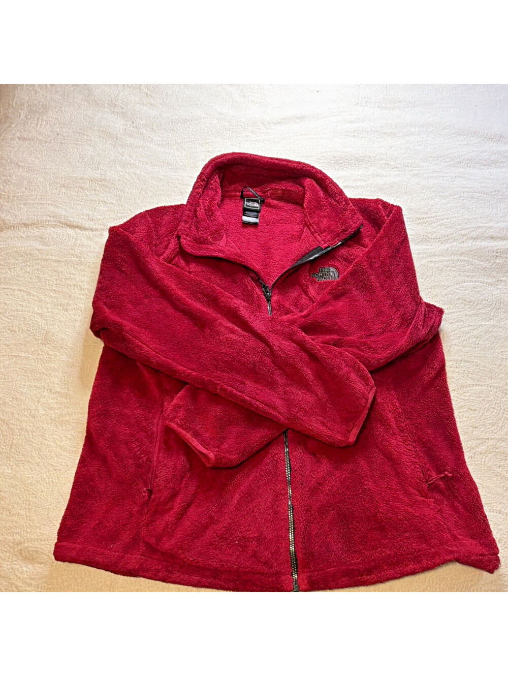 The North Face Women’s XL Red Full Zip Jacket Logo Accent Long Sleeve